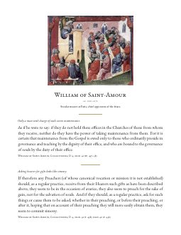 Quote card 21: William of Saint-Amour